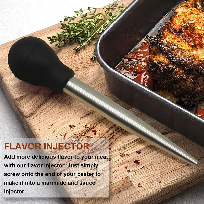 Stainless Steel Turkey Baster With BBQ Basting Brush